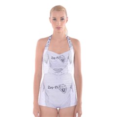 (2)dx Hoodie  Boyleg Halter Swimsuit  by Alldesigners