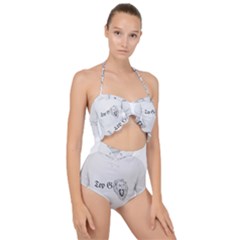 (2)dx Hoodie  Scallop Top Cut Out Swimsuit by Alldesigners