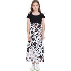 Mix Animal Skin Prints Seamless Pattern Vector Kids  Flared Maxi Skirt by Simbadda