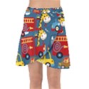 Seamless Pattern Vehicles Cartoon With Funny Drivers Wrap Front Skirt View1