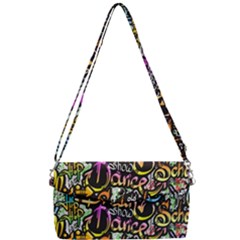 Graffiti Word Seamless Pattern Removable Strap Clutch Bag by Simbadda