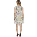 Funny Cartoon Cat Seamless Pattern Cap Sleeve High Waist Dress View4