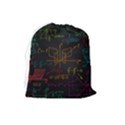 Mathematical-colorful-formulas-drawn-by-hand-black-chalkboard Drawstring Pouch (Large) View2