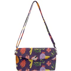Exotic-seamless-pattern-with-parrots-fruits Removable Strap Clutch Bag by Simbadda