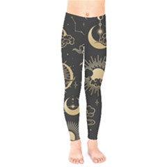 Asian-seamless-pattern-with-clouds-moon-sun-stars-vector-collection-oriental-chinese-japanese-korean Kids  Classic Winter Leggings by Simbadda