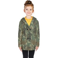 Camouflage-splatters-background Kids  Double Breasted Button Coat by Simbadda