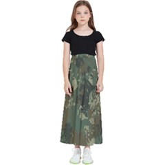 Camouflage-splatters-background Kids  Flared Maxi Skirt by Simbadda