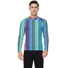Color Stripes Men s Long Sleeve Rash Guard by Proyonanggan