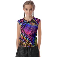 3d Fractal Mandelbulb Kids  Raglan Cap Sleeve Tee by Proyonanggan
