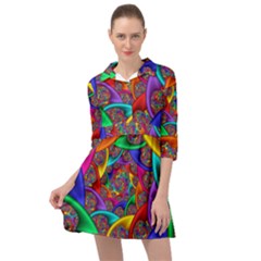 Color Spiral Mini Skater Shirt Dress by Proyonanggan