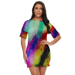Colorful Abstract Paint Splats Background Just Threw It On Dress by Proyonanggan