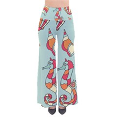 Seahorse Seashell Starfish Shell So Vintage Palazzo Pants by Proyonanggan