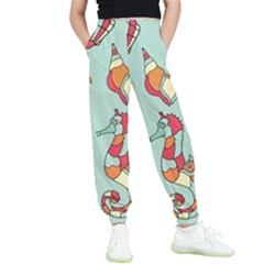 Seahorse Seashell Starfish Shell Kids  Joggers by Proyonanggan