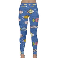 Sea Fish Blue Submarine Animal Classic Yoga Leggings by Proyonanggan