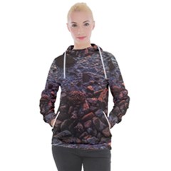 Twilight Treasures: Rocky Beachscape  Women s Hooded Pullover by dflcprintsclothing