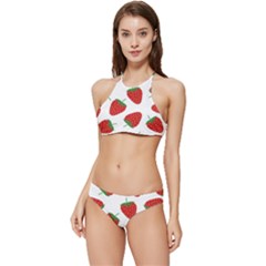 Seamless Pattern Fresh Strawberry Banded Triangle Bikini Set by Bangk1t