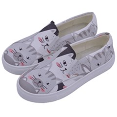 Cute Cats Seamless Pattern Kids  Canvas Slip Ons by Bangk1t