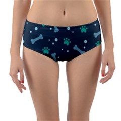 Bons Foot Prints Pattern Background Reversible Mid-waist Bikini Bottoms by Bangk1t