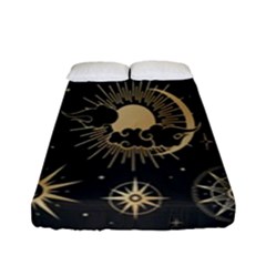 Asian-set With Clouds Moon-sun Stars Vector Collection Oriental Chinese Japanese Korean Style Fitted Sheet (full/ Double Size) by Bangk1t