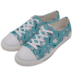 Elegant Swan Pattern Design Women s Low Top Canvas Sneakers by Bangk1t