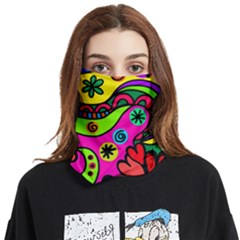 Seamless Doodle Face Covering Bandana (two Sides) by Bangk1t