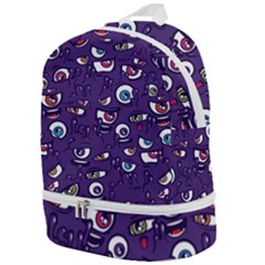 Eye Artwork Decor Eyes Pattern Purple Form Backgrounds Illustration Zip Bottom Backpack by Bangk1t