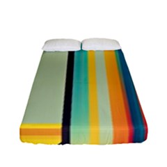 Colorful Rainbow Striped Pattern Stripes Background Fitted Sheet (full/ Double Size) by Bangk1t