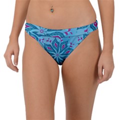 Flower Template Mandala Nature Blue Sketch Drawing Band Bikini Bottoms by Bangk1t