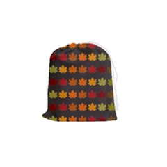 Autumn Fall Leaves Season Background Glitter Art Drawstring Pouch (small) by Bangk1t