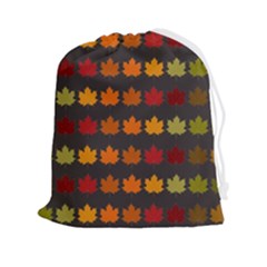 Autumn Fall Leaves Season Background Glitter Art Drawstring Pouch (2xl) by Bangk1t
