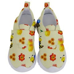 Seamless Background Honey Bee Wallpaper Texture Kids  Velcro No Lace Shoes by Bangk1t