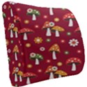 Woodland Mushroom And Daisy Seamless Pattern On Red Backgrounds Seat Cushion View2