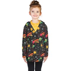 Seamless Pattern Space Kids  Double Breasted Button Coat by Amaryn4rt