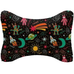 Seamless Pattern Space Seat Head Rest Cushion by Amaryn4rt