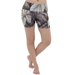 Plant Leaves Pattern Lightweight Velour Yoga Shorts by Amaryn4rt