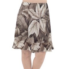 Plant Leaves Pattern Fishtail Chiffon Skirt by Amaryn4rt
