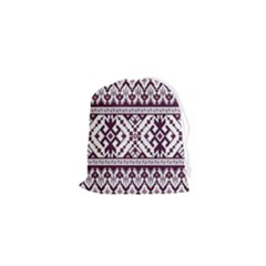 Illustration Ukrainian Folk Seamless Pattern Ornament Drawstring Pouch (xs) by pakminggu