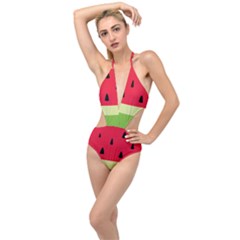 Watermelon Fruit Food Healthy Vitamins Nutrition Plunging Cut Out Swimsuit by pakminggu