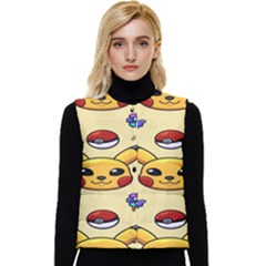 Pikachu Women s Button Up Puffer Vest by artworkshop