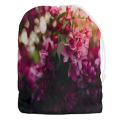 Pink Flower Drawstring Pouch (3xl) by artworkshop