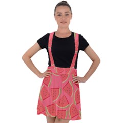 Watermelon Background Watermelon Wallpaper Velvet Suspender Skater Skirt by pakminggu