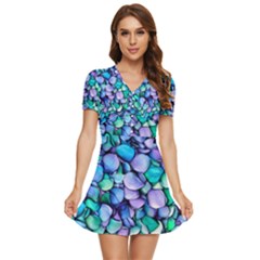Pastel V-neck High Waist Chiffon Mini Dress by zappwaits