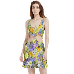Spring Flowers Velour Cutout Dress by artworkshop