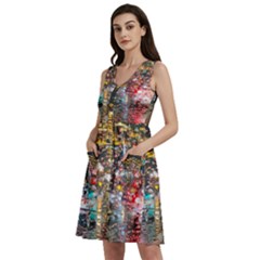 Water Droplets Sleeveless Dress With Pocket by artworkshop