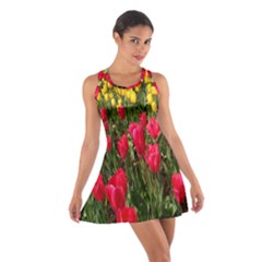 Yellow Pink Red Flowers Cotton Racerback Dress by artworkshop