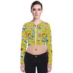Robot Pattern Long Sleeve Zip Up Bomber Jacket by Grandong
