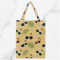 Seamless Pattern Of Sunglasses Tropical Leaves And Flower Classic Tote Bag by Grandong