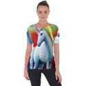 Unicorn design Shoulder Cut Out Short Sleeve Top View1