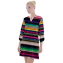 Horizontal Lines Colorful Open Neck Shift Dress View1