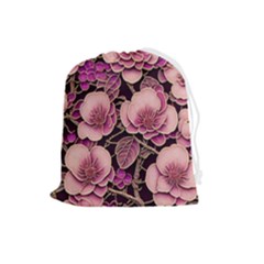 Plum Blossom Blossom Drawstring Pouch (large) by Grandong